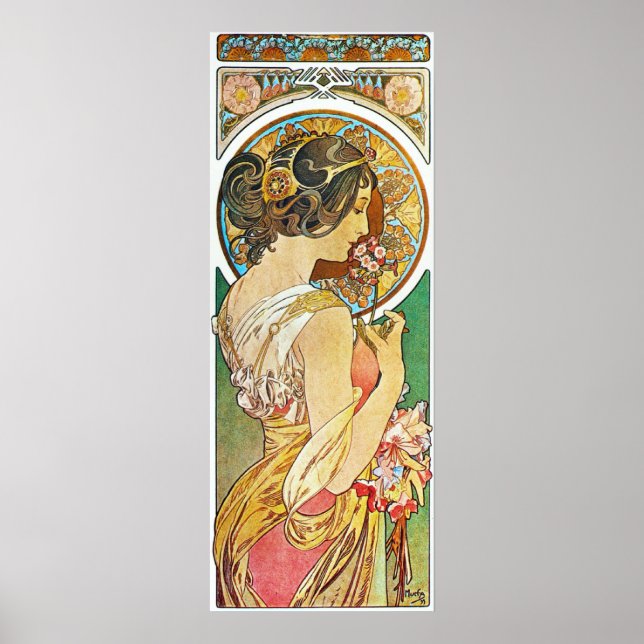 Alphonse Mucha. La Primevere/Polyanthus, 1899 Poster (Vorne)