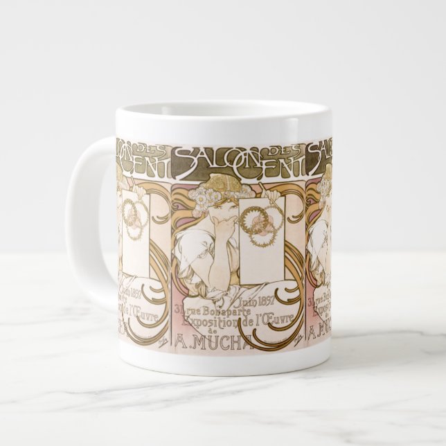 Alphonse Mucha Lady Jumbo Tasse (Vorderseite Links)