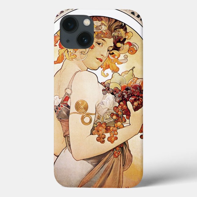 Alphonse Mucha Lady mit Obst Case-Mate iPhone Hülle (Rückseite)