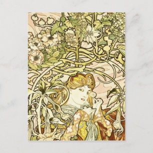 Alphonse Mucha - Lady with Daisy 1898 Postkarte