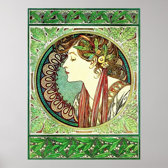 Alphonse Mucha Laurel Poster (Vorne)