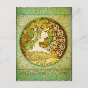 Alphonse Mucha Laurel Postkarte