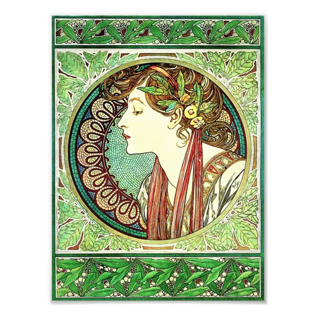 Alphonse Mucha Laurel Print Fotodruck (Vorne)