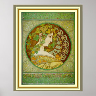 Alphonse Mucha Laurel Verlasse 16 x 20 Poster