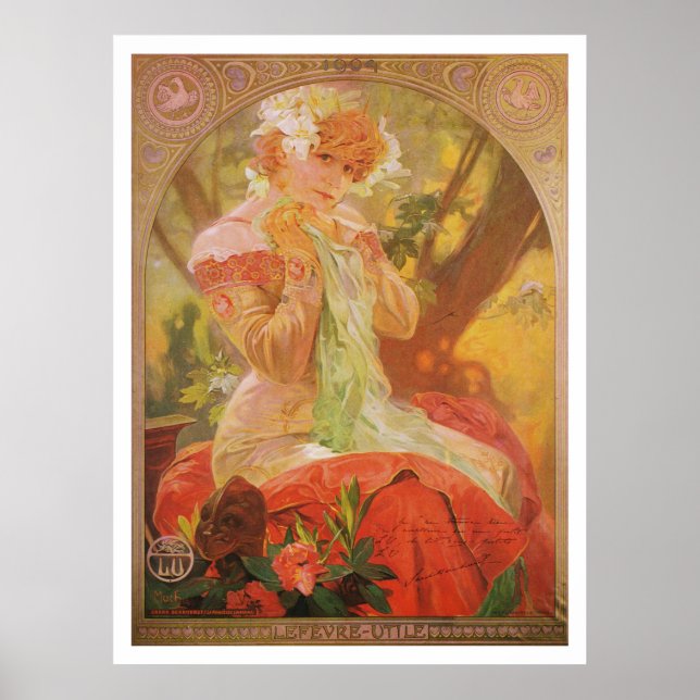 Alphonse Mucha. Lefevre-Utile, Sarah Bernhardt Poster (Vorne)