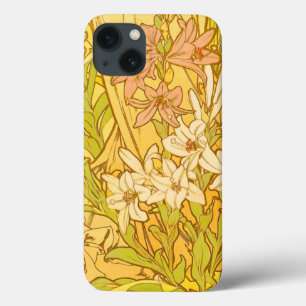 Alphonse Mucha-Lilien-Blumenmuster: Art Nouveau  Case-Mate iPhone Hülle