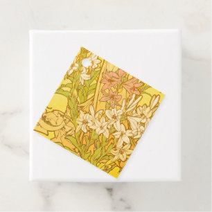 Alphonse Mucha-Lilien-Blumenmuster: Art Nouveau Geschenkanhänger