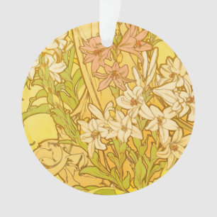 Alphonse Mucha Lily Blumen Muster: Art Nouveau Ornament