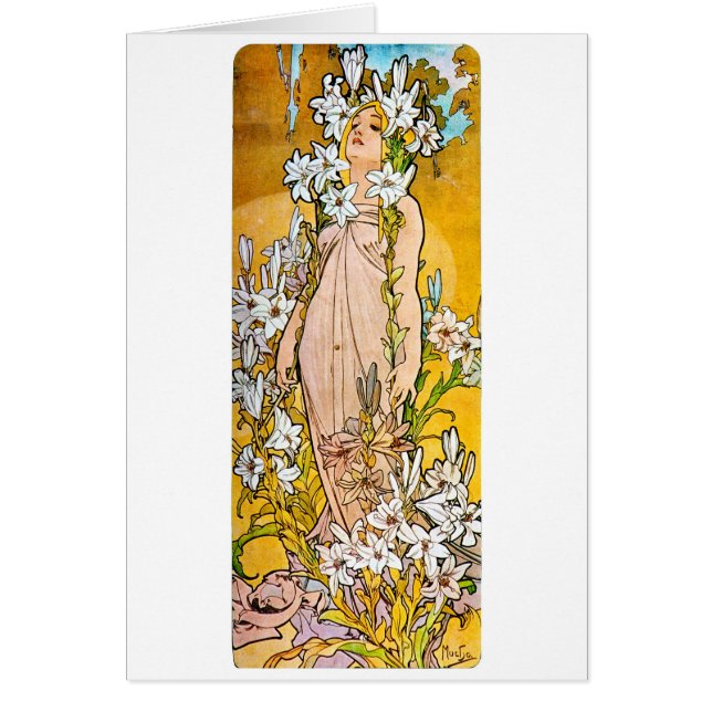 Alphonse Mucha - Lily - weiße Grenze (Vorne)