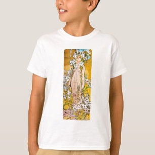 Alphonse Mucha - Lily - weiße Grenze T-Shirt