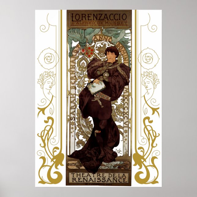 Alphonse Mucha - Lorenzaccio - Art Nouveau Poster (Vorne)