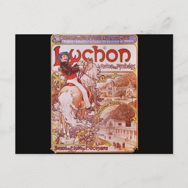 Alphonse Mucha Luchon Postkarte (Vorderseite)