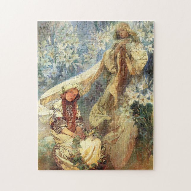 Alphonse Mucha Madonna des Lilien-Puzzlespiels Puzzle (Vertikal)