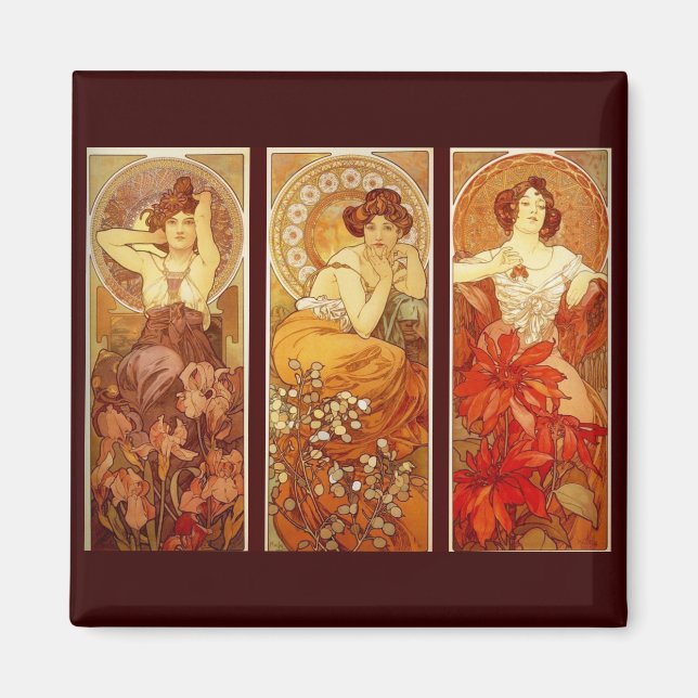 Alphonse Mucha Magnet (Vorne)