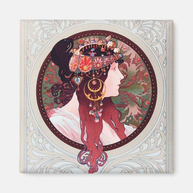 Alphonse Mucha Magnet (Vorne)