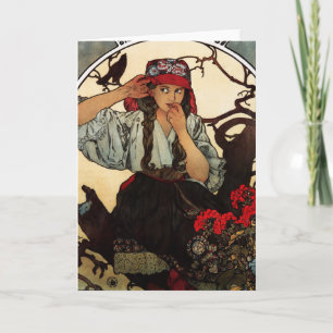 Alphonse Mucha Mährische Lehrerkarte Karte