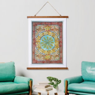 Alphonse Mucha Mauer Art Nouveau Tapestes Wandteppich Mit Holzrahmen