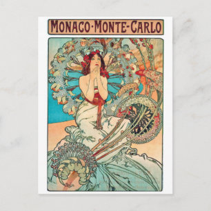 Alphonse Mucha Monaco, Monte-Carlo, 1897 Postkarte