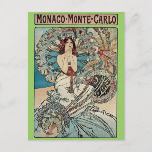 Alphonse Mucha ~ Monaco Monte Carlo Postkarte
