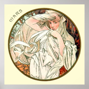 Alphonse Mucha Monat März Poster