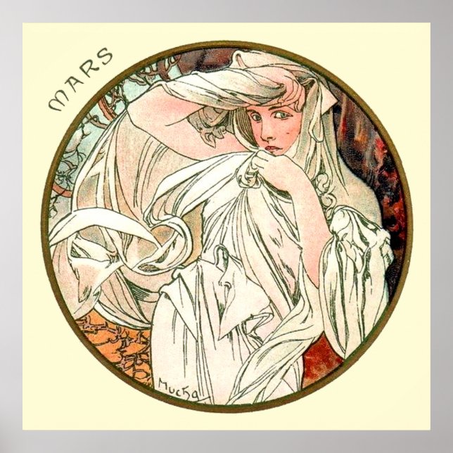 Alphonse Mucha Monat März Poster (Vorne)