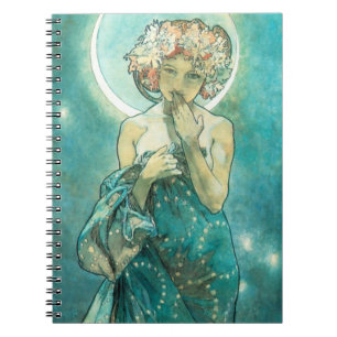 Alphonse Mucha Mondlicht Clair De Lune Art Nouveau Notizblock
