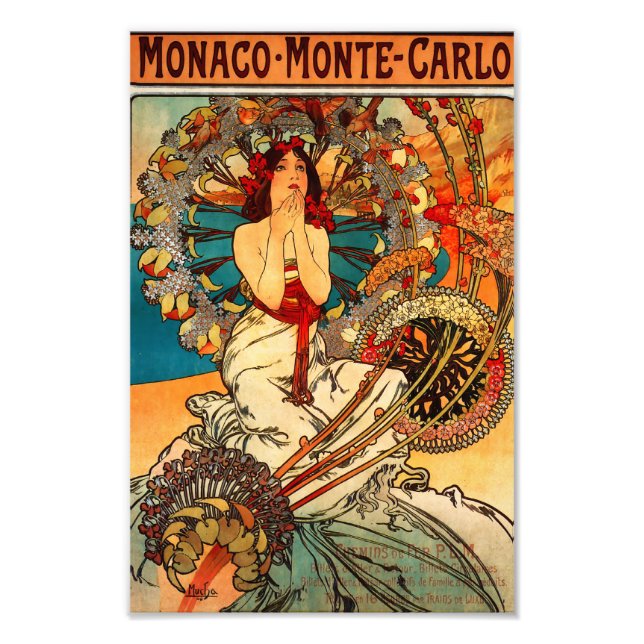 Alphonse Mucha Monte Carlo Print Fotodruck (Vorne)