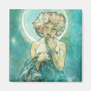 Alphonse Mucha Moonlight Clair De Lune Art Magnet