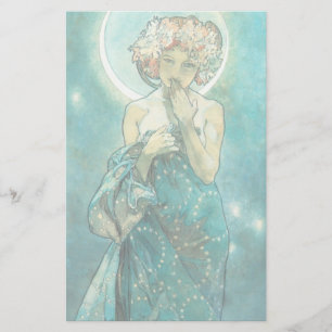 Alphonse Mucha Moonlight Clair De Lune Art Nouveau Briefpapier