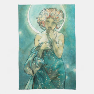 Alphonse Mucha Moonlight Clair De Lune Art Nouveau Handtuch