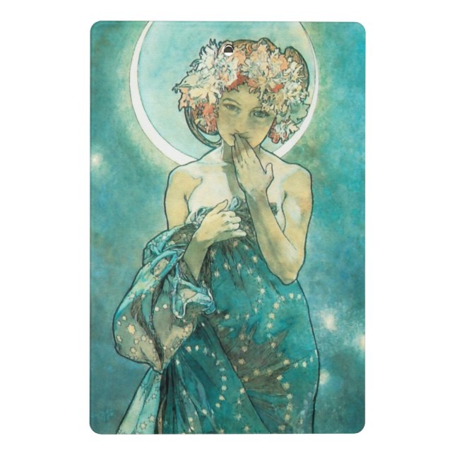 Alphonse Mucha Moonlight Clair De Lune Art Nouveau Mini Klemmbrett (Rückseite)