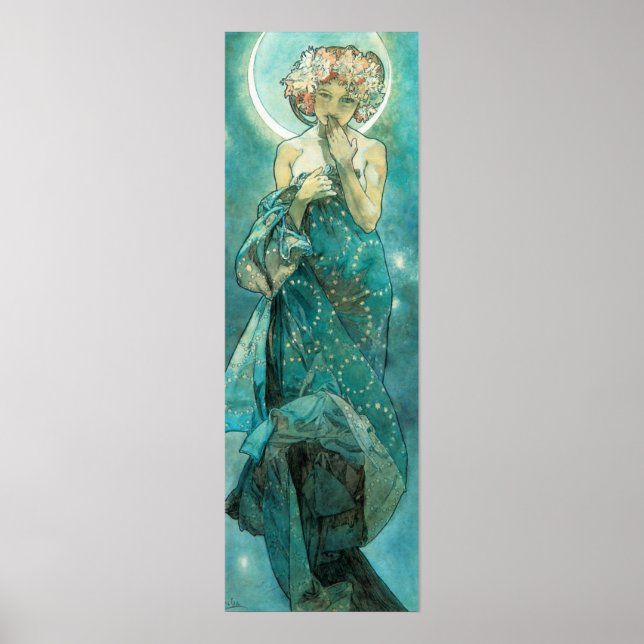 Alphonse Mucha Moonlight Clair De Lune Art Nouveau Poster (Vorne)