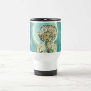 Alphonse Mucha Moonlight Clair De Lune Art Nouveau Reisebecher