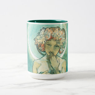 Alphonse Mucha Moonlight Clair De Lune Art Nouveau Zweifarbige Tasse
