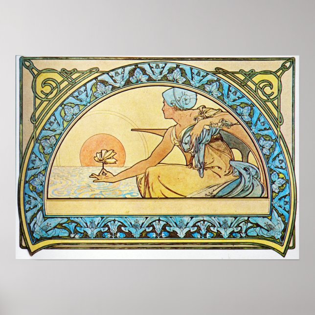 Alphonse Mucha. Nenbergar/Wasserlilie, 1898 Poster (Vorne)