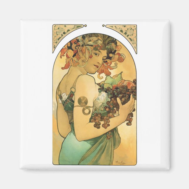 Alphonse Mucha ~ Obst. 1897 Magnet (Vorne)
