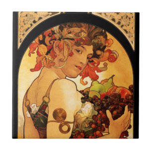 Alphonse Mucha Obstfliese Fliese