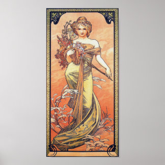 Alphonse Mucha Painting - Blume für Frauen Poster