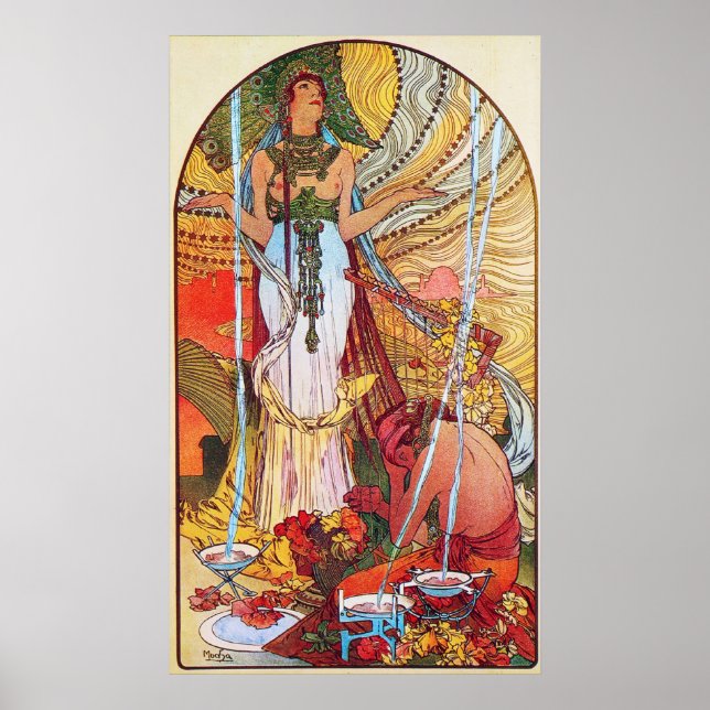 Alphonse Mucha Peacock Art Poster (Vorne)