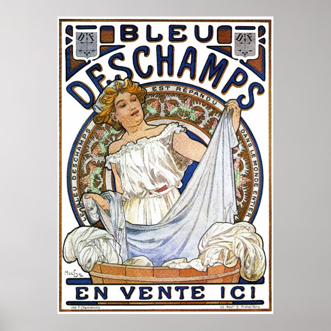 Alphonse Mucha Poster: Art Nouveau - Bleu Deschamp Poster (Vorne)