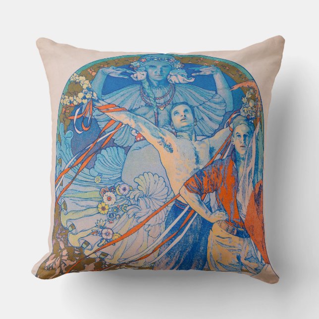 Alphonse Mucha Poster für das Sokol Festival (1926 Kissen (Vorderseite)