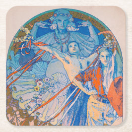 Alphonse Mucha Poster für das Sokol Festival (1926 Rechteckiger Pappuntersetzer