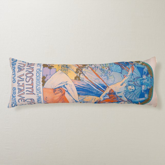 Alphonse Mucha Poster für das Sokol Festival (1926 Seitenschläferkissen (Vorderseite)