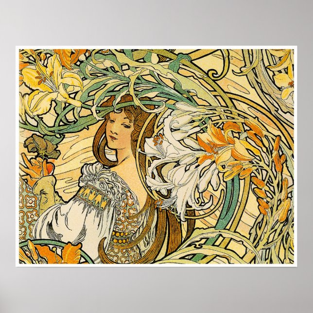 Alphonse Mucha Poster: Sprache der Blume Poster (Vorne)