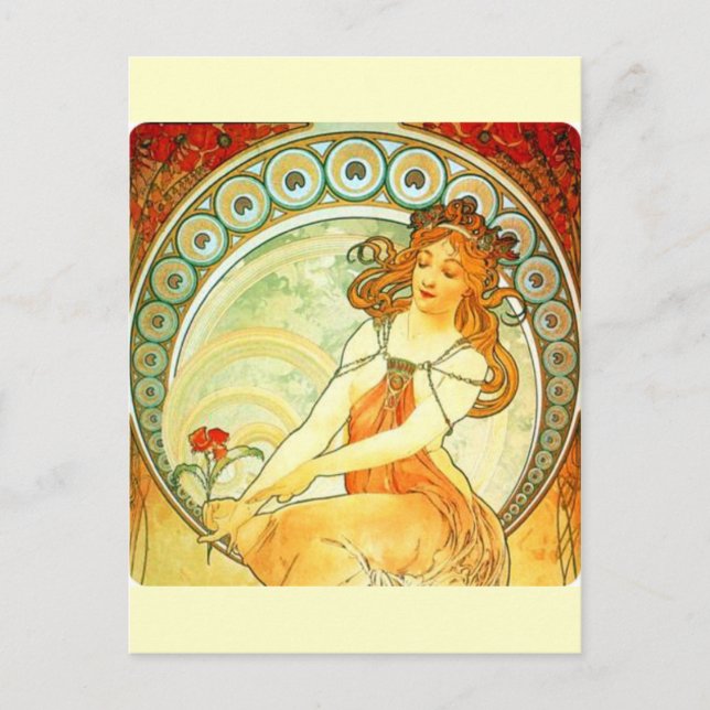 Alphonse Mucha Postkarte (Vorderseite)