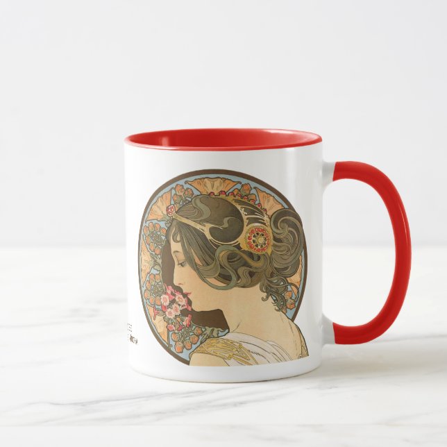 Alphonse Mucha Primrose CC0107 Art Neu Tasse (Rechts)