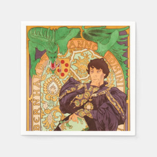 Alphonse Mucha Prince und Dragon Serviette