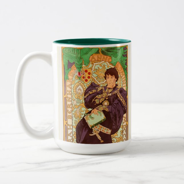 Alphonse Mucha Prince und Dragon Zweifarbige Tasse (Links)