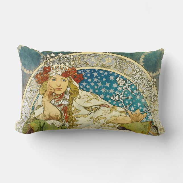 Alphonse Mucha Princess Hyacinth Art Nouveau Lendenkissen (Vorderseite)