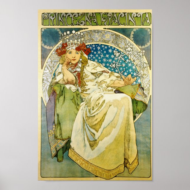 Alphonse Mucha Princess Hyacinth Art Nouveau Poster (Vorne)